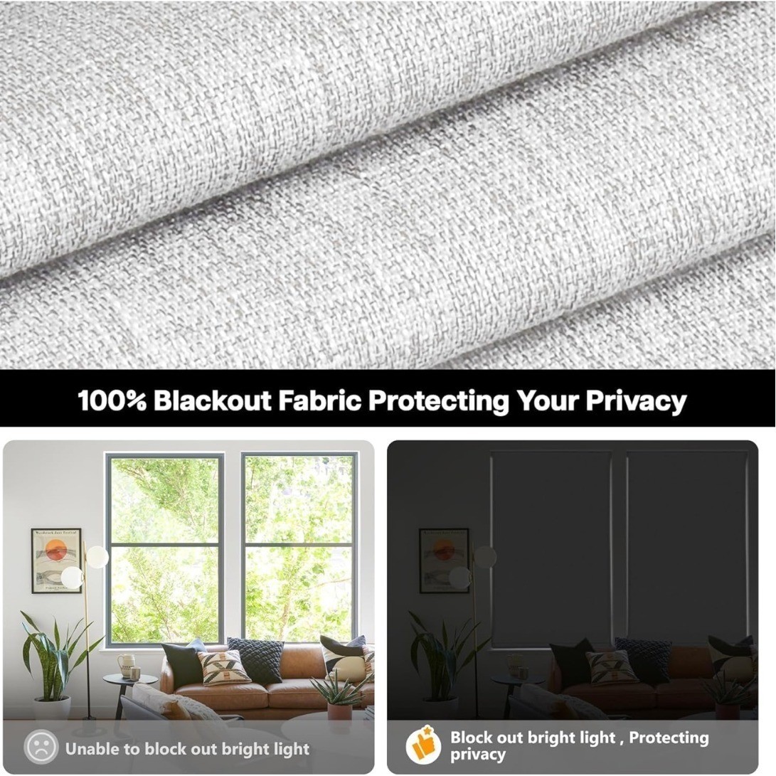 LazBlinds Cordless Cellular Shades, No Tools No Drill Blackout, 23″ W x 64″ H