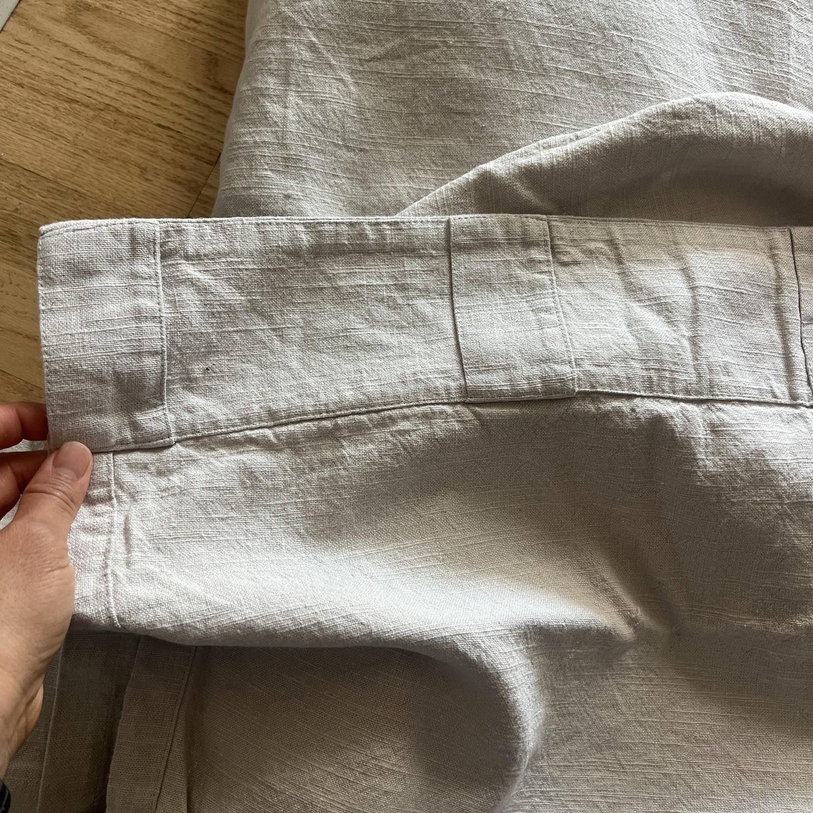 West Elm Linen Cotton Blend Light Grey Gray Curtains Panels 45 X 76″ Set of 2