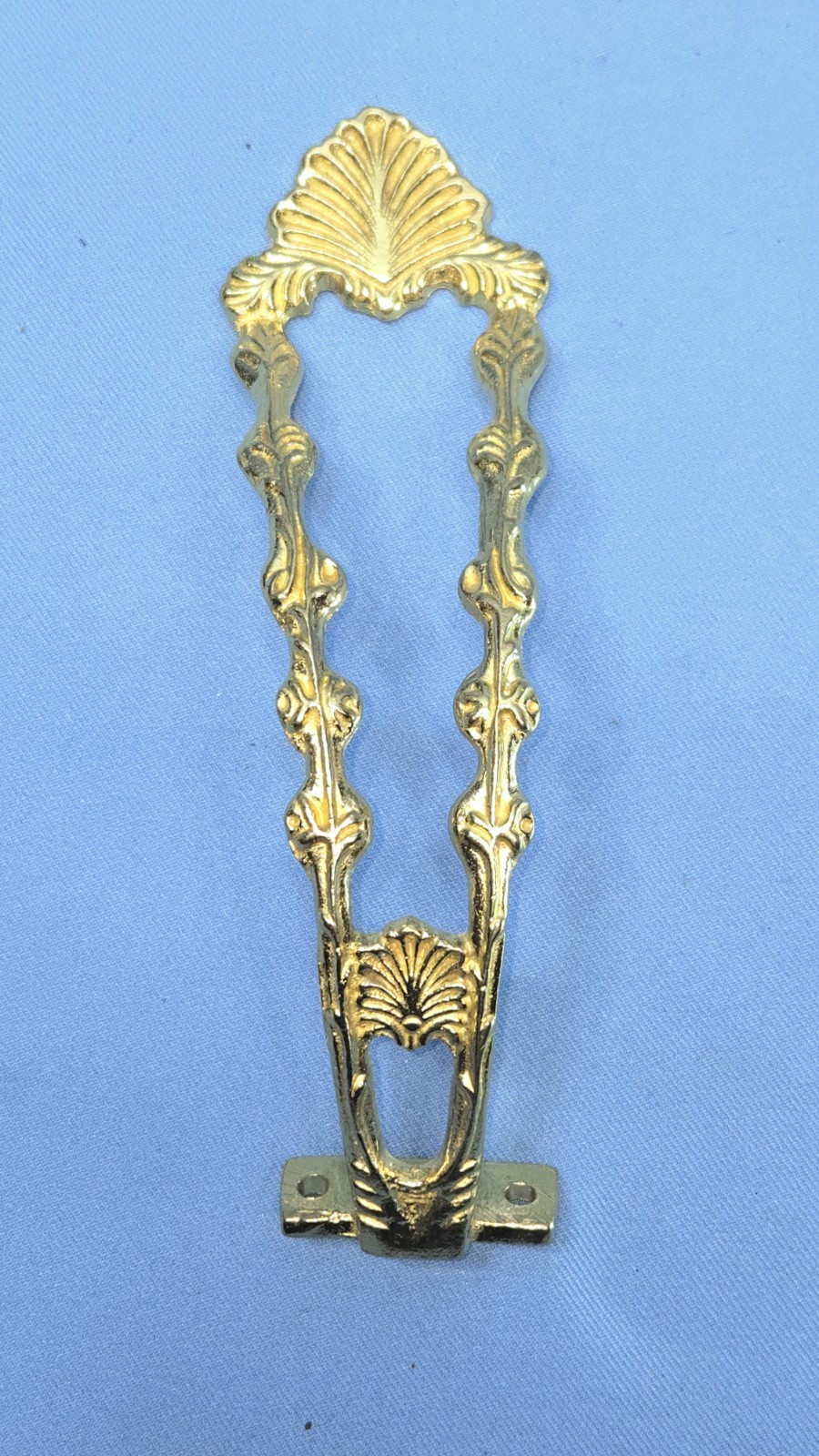 Brass Curtain Drape Tie Back Ornate Leaf Hollywood Regency Set 2 Holder Floral