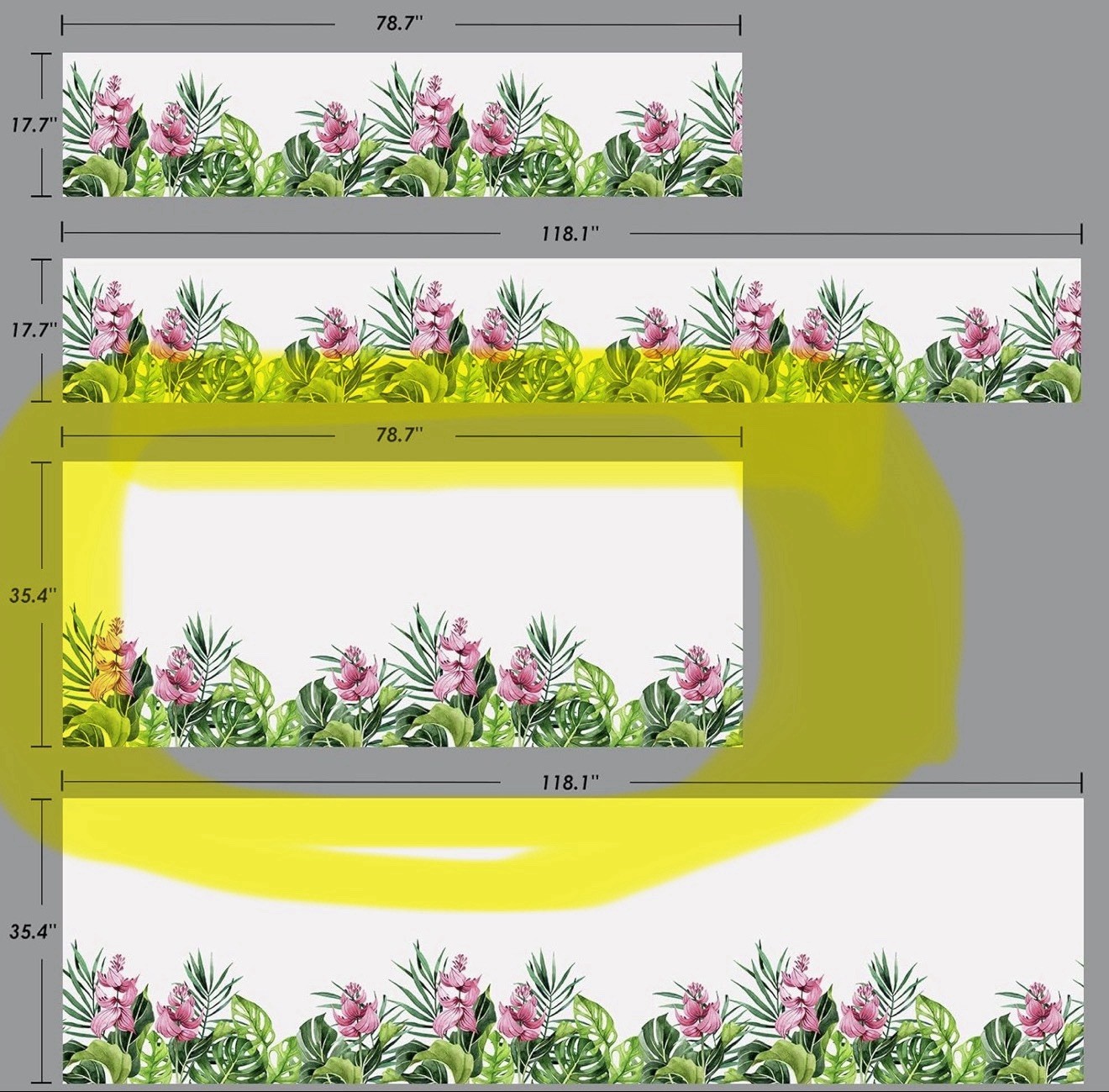 DKTIE Tropical Flowers Static Cling Window Film Non-Adhesive, Frosted, Privacy