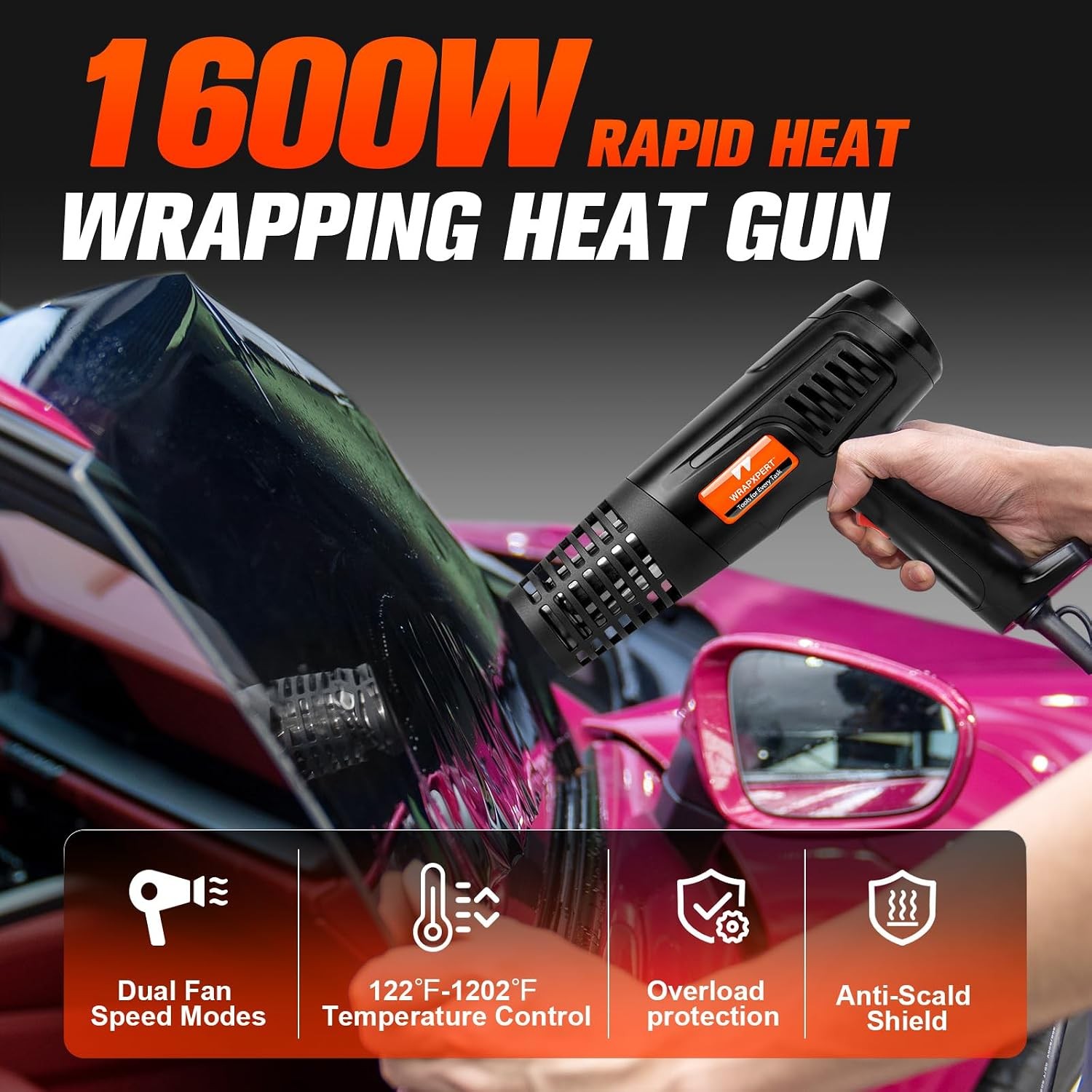 WRAPXPERT Window Tint Tool Kit Heat Gun Squeegees Knife Scraper Professional