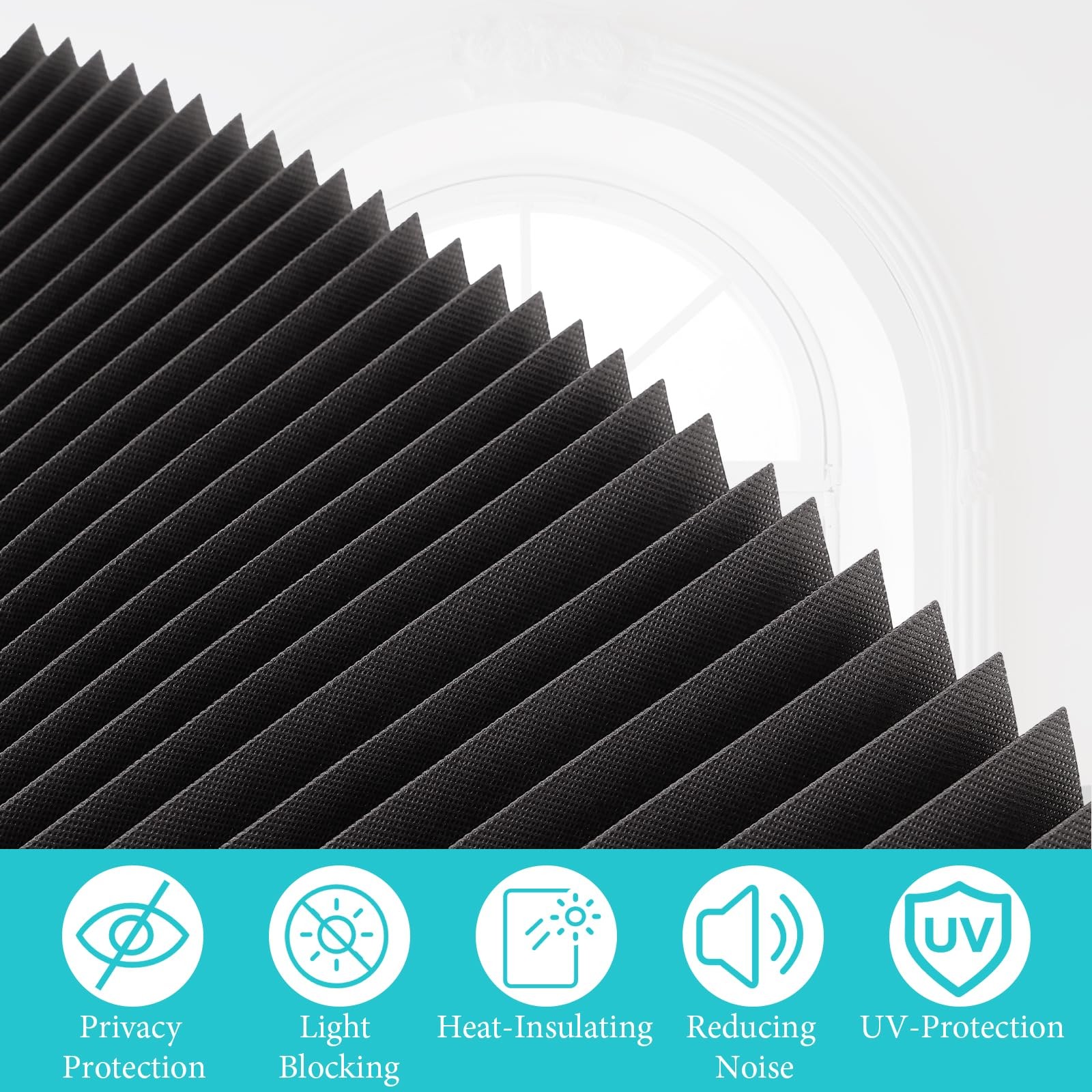 Half Circle Window Shades No Drill, Arch Window Shade Blackout Half Circle, A…