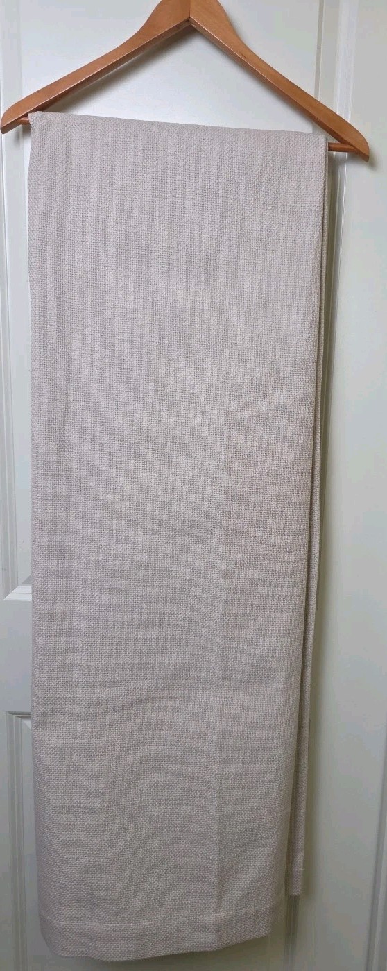 2 Ballard Designs Textured Linen Blend Lined Drapery Curtain Panels Ivory 53×84