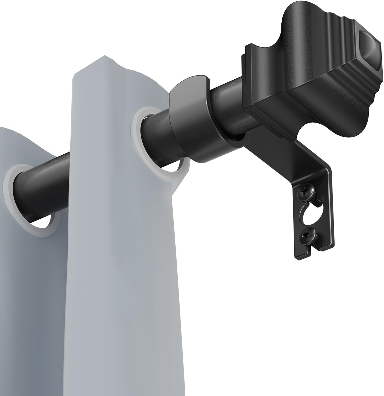 Curtain Rods for Windows 2 Pack 36-48 Inch, 5/8 Inch Matte Black Curtain Rod wit