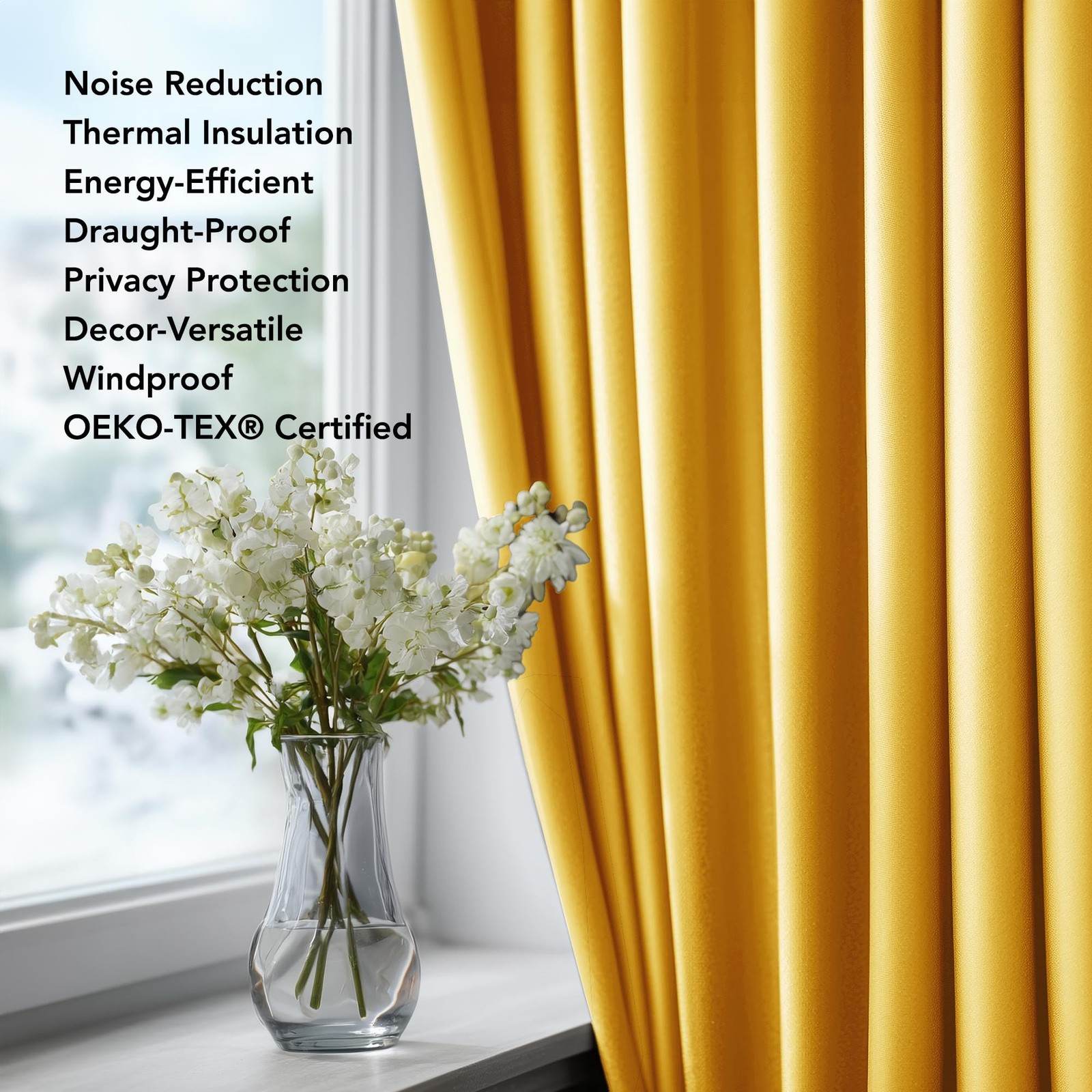 Blackout Curtains For Bedroom“set Of 2 42w X 72l Inch Thermal Insulated Noise