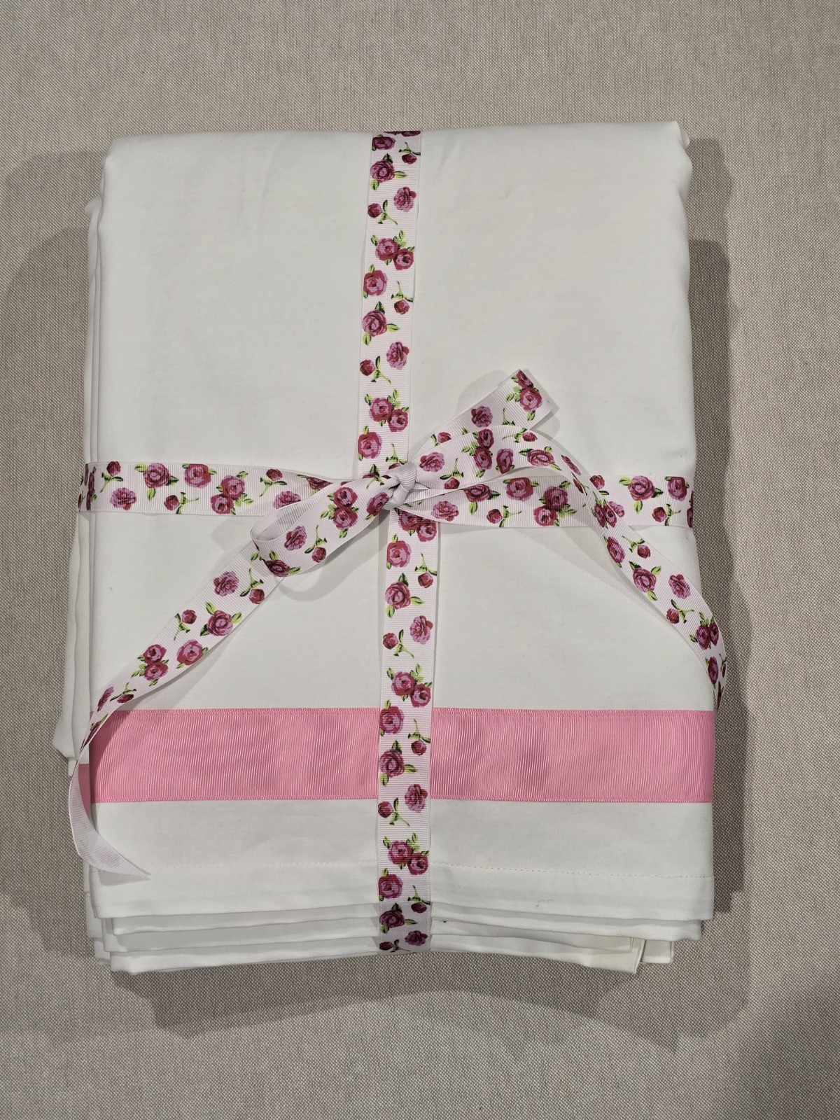 2 Pottery Barn Teen White Pink Suite Ribbon Curtain Panels Blackout Liner 52×63
