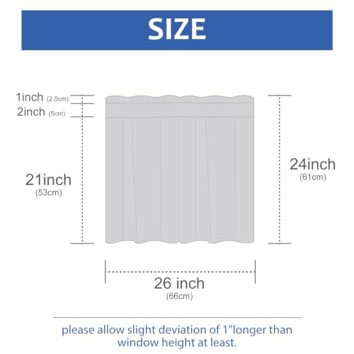 Rod Pocket Tier Curtains for Small Window—26″W x 24″L—Pack of 2—Black