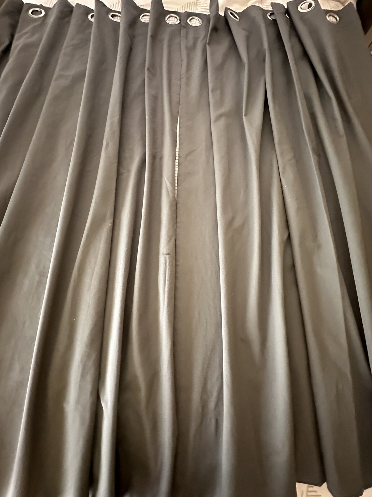 IKEA Merete Curtains Pair Room Darkening Dark Gray 57”W X 65”L Grommets
