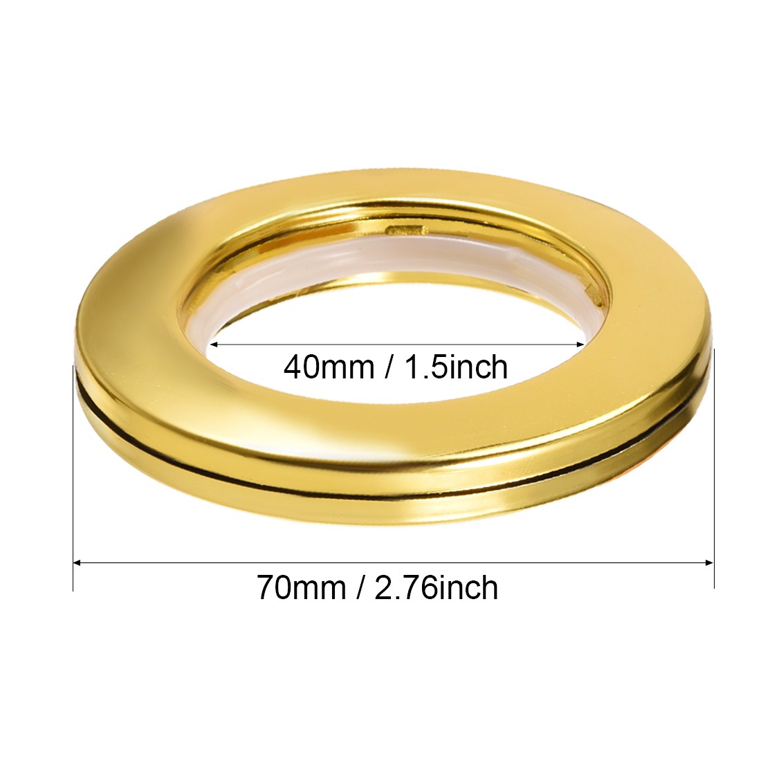 Curtain Grommets Plastic 1.5 Inch Inner Dia Drapery Eyelet Rings Gold Tone 6Pcs