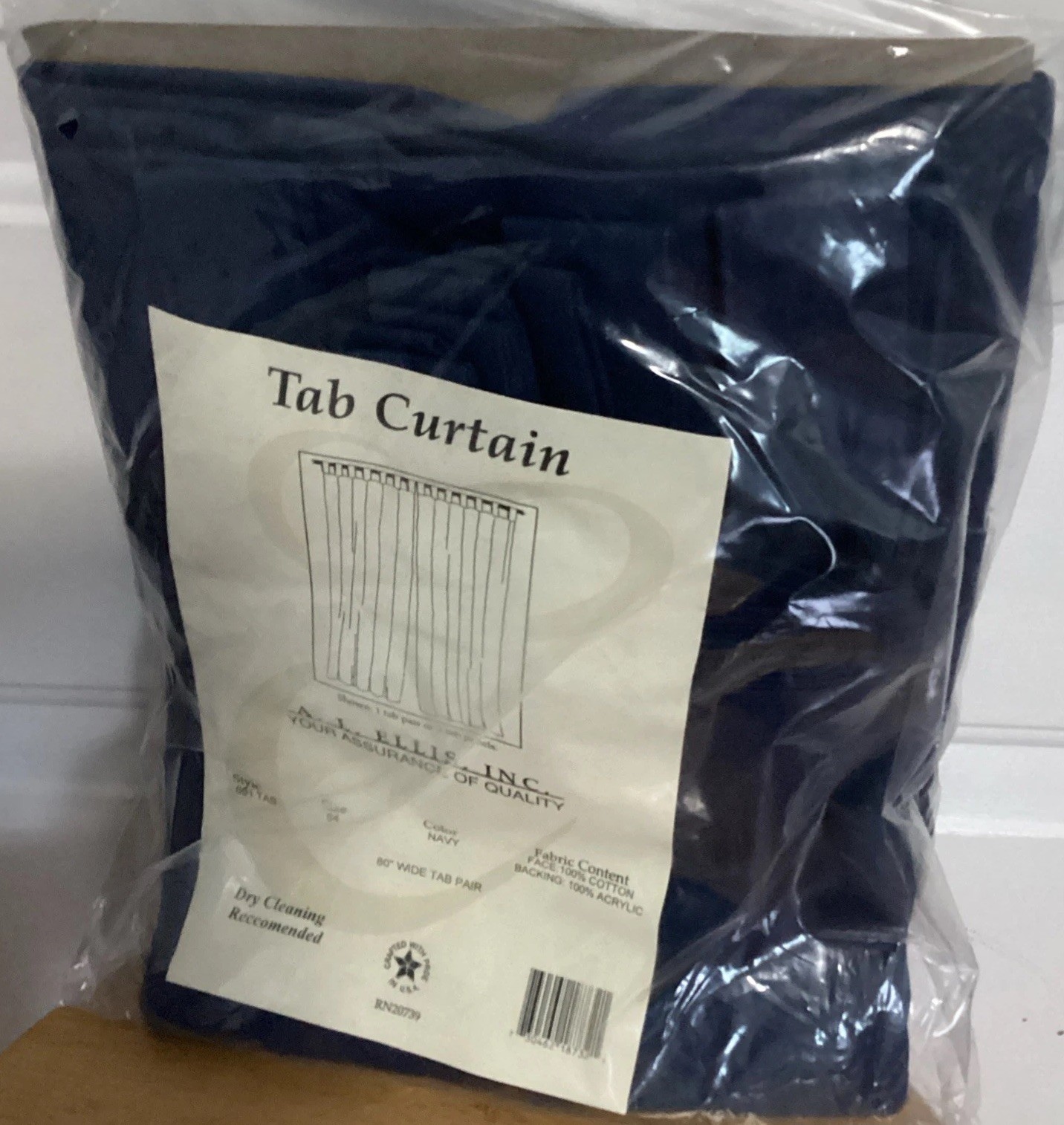 A. L. ELLIS INC – Blue Tab Top 2 Panel Curtains – 80” x 54″ USA Cotton