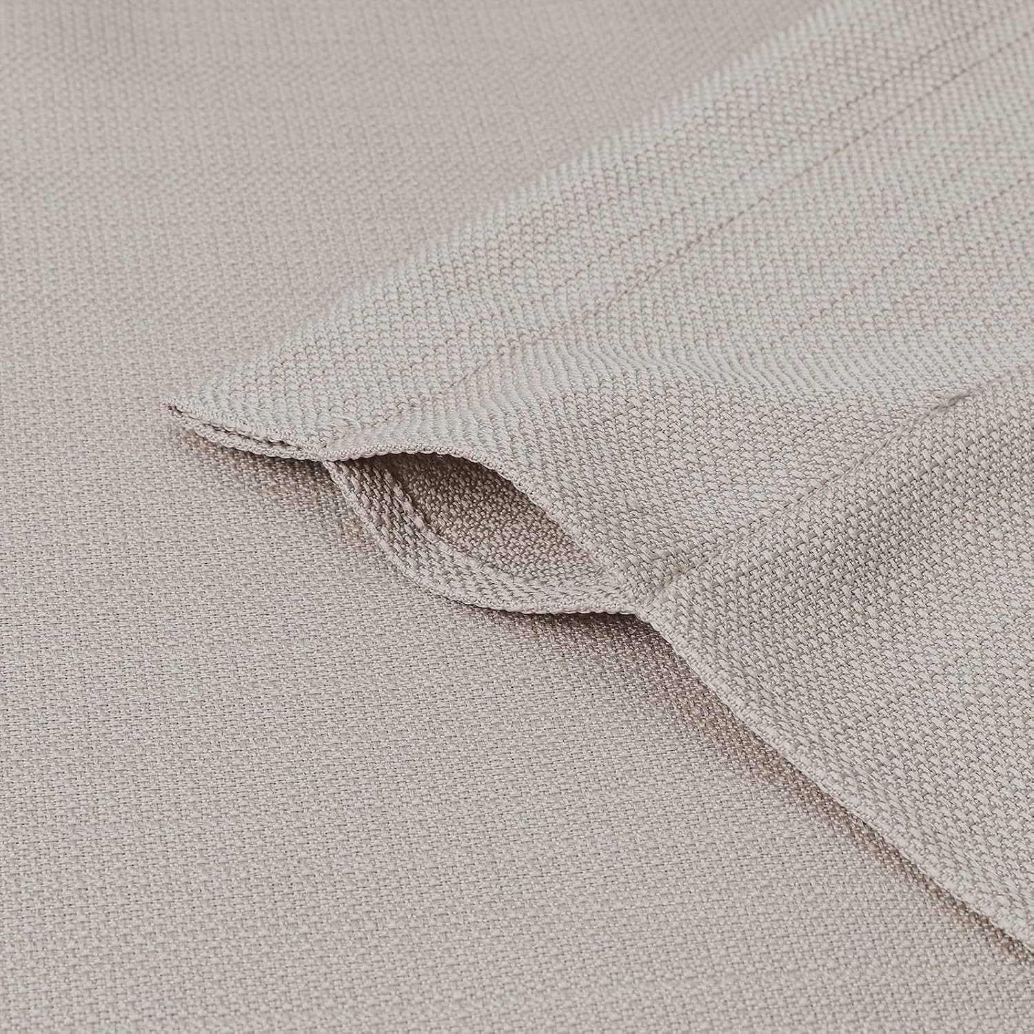 Moon Beige Valance for Windows, Light Filtering Faux Linen Textured Small Win…