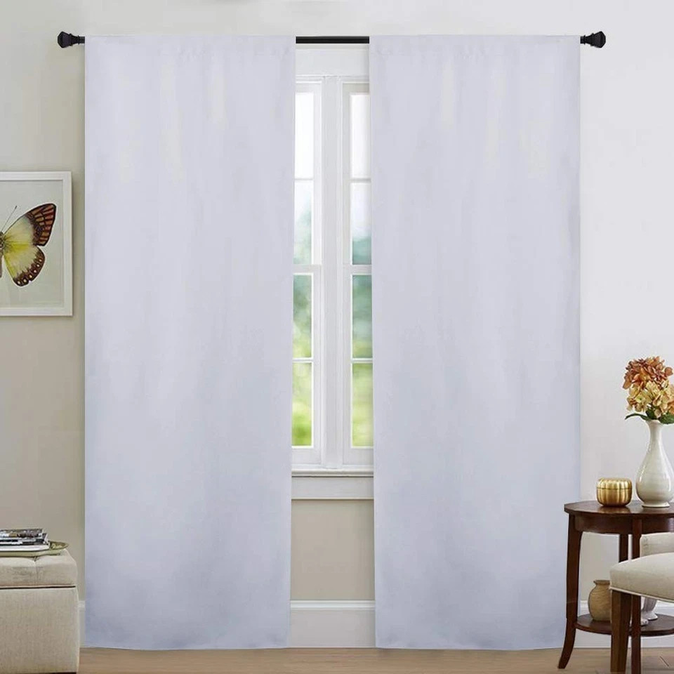 White Blackout Curtain Liners for Window – Noise Reducing Light Blocking Liner f