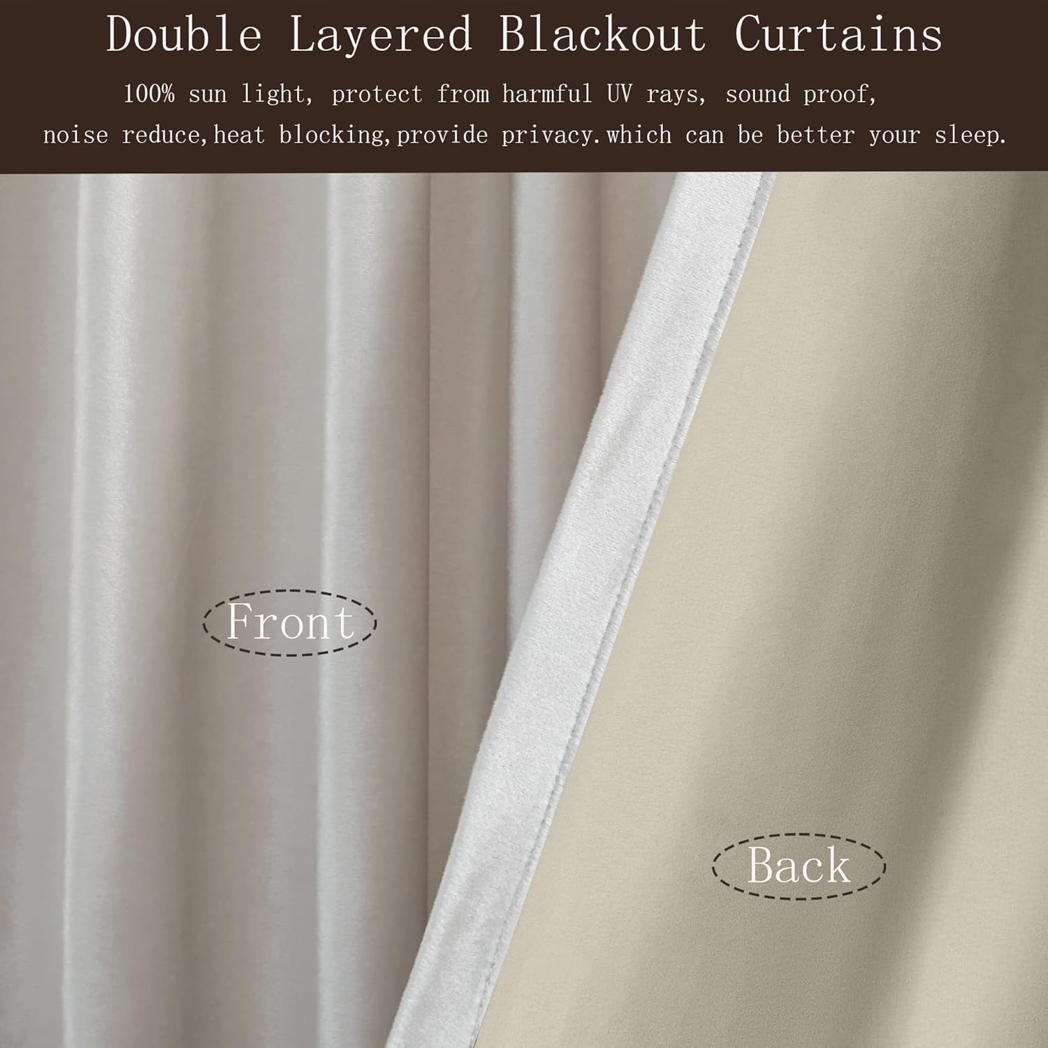 100% Blackout Ivory Off White polyester Velvet Curtains 96 inch Long Living