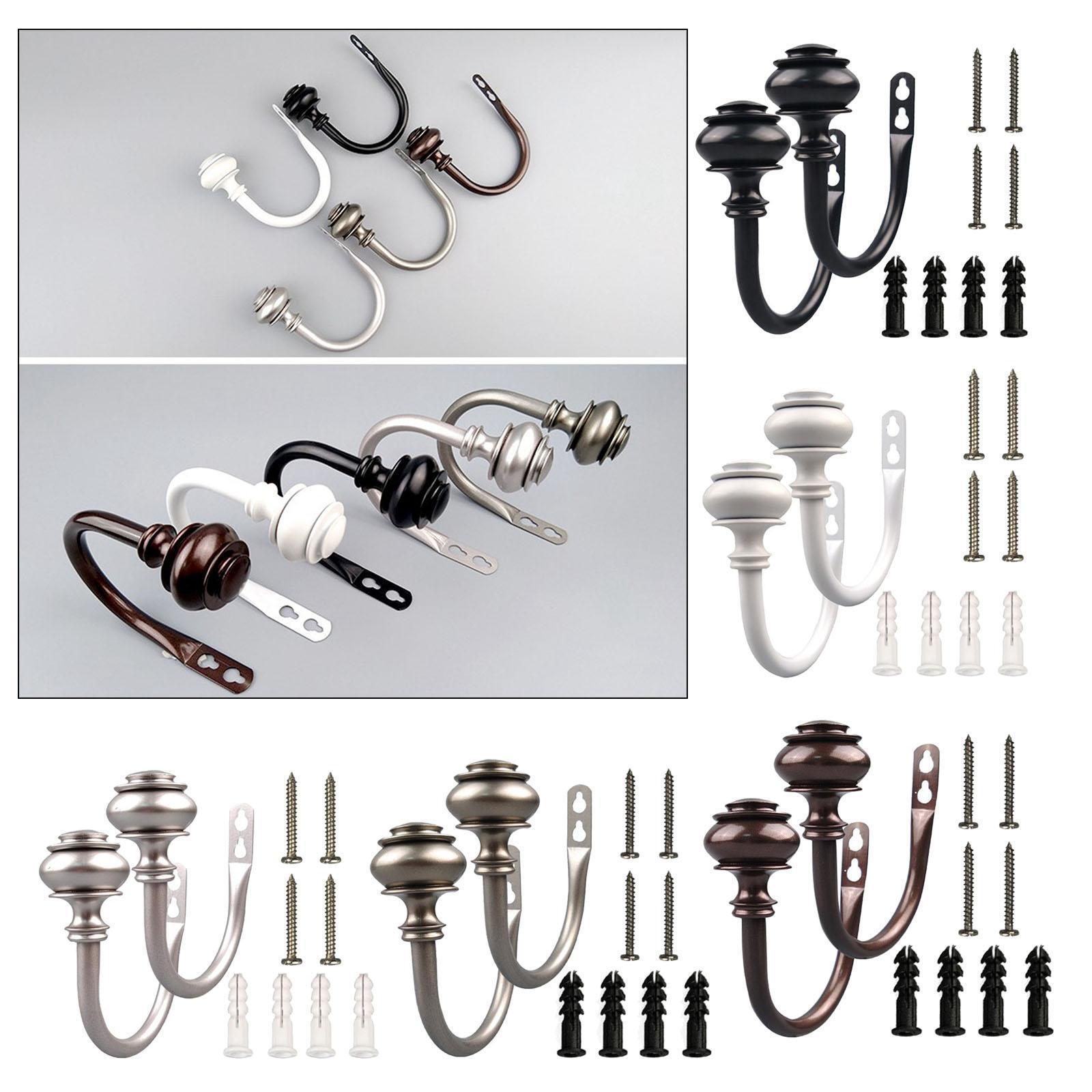 1 Pair Retro Metal Curtain Holdback Wall Tie Back Hook Hanger Holder Curtain