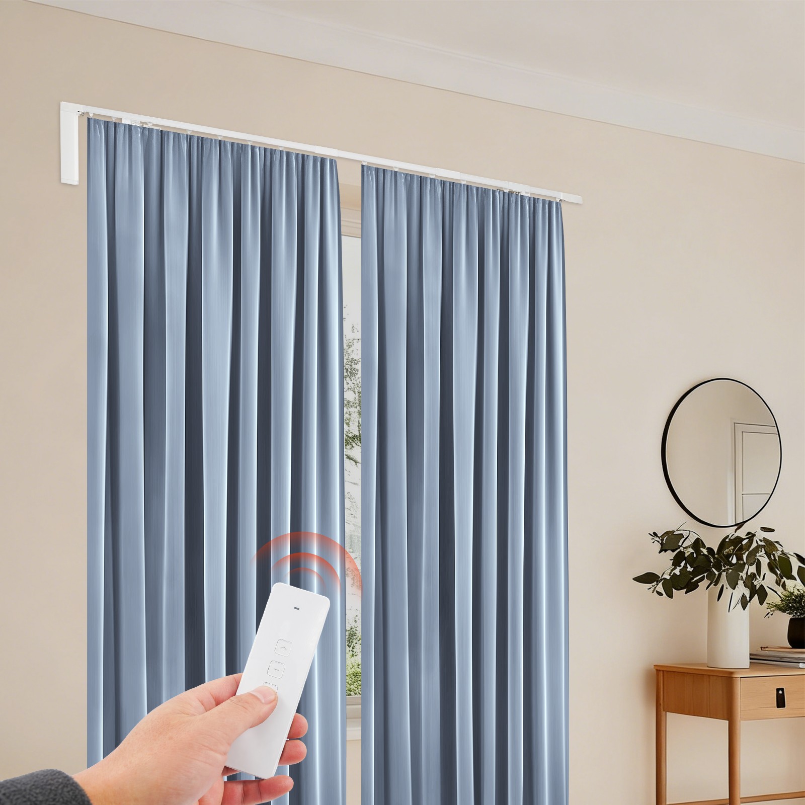 Remote Control 1.2-2.2m Motorized Curtain Track Motor Curtain Motor Track System