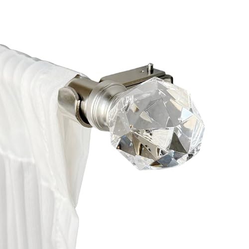 Brushed Silver Curtain Rods for Windows 24 to 68 Inch, Adjustable 36-72 Inch