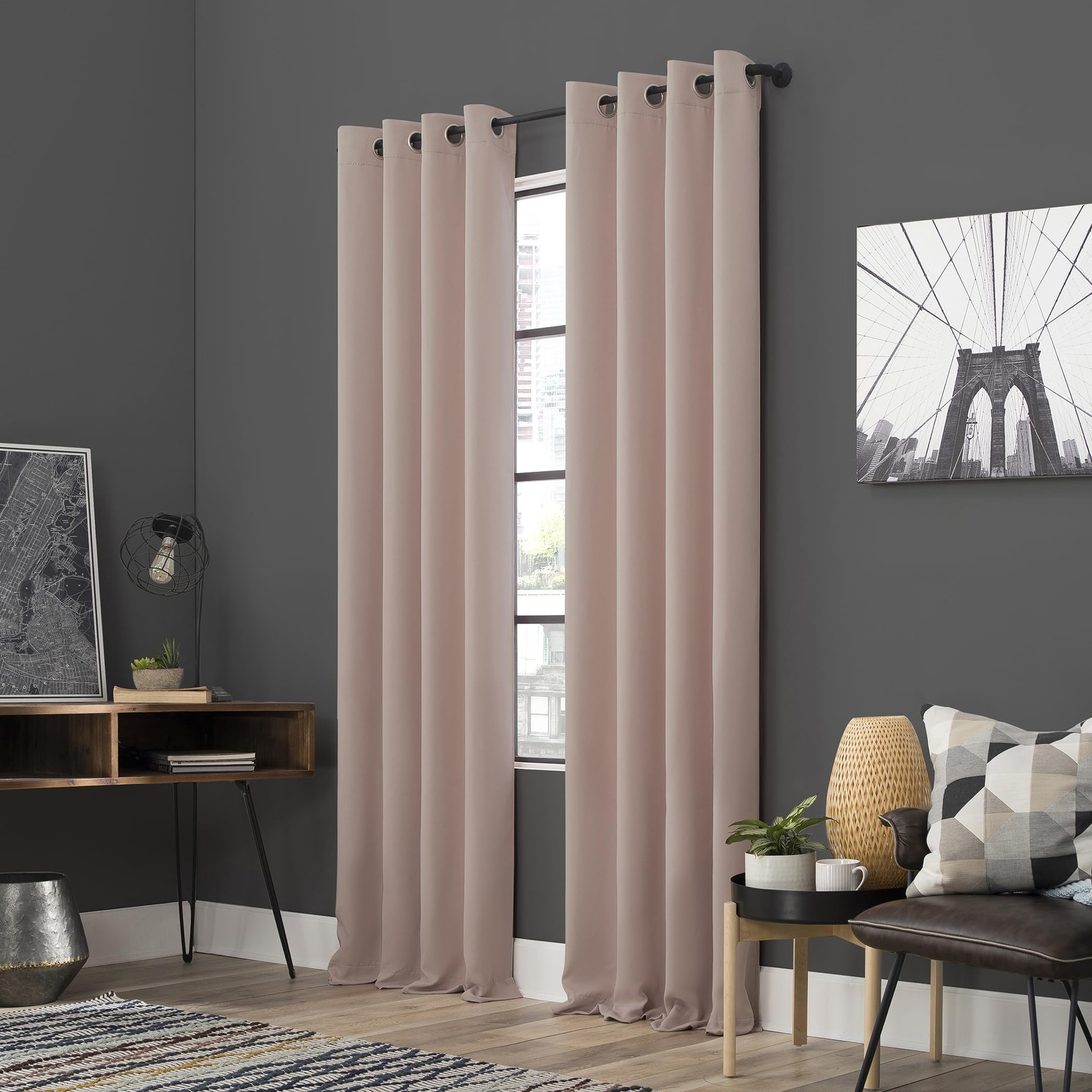 Soho Blackout Curtains, Energy Efficient, Eyelet, 137.2 x 213.4 Inches, Blu…