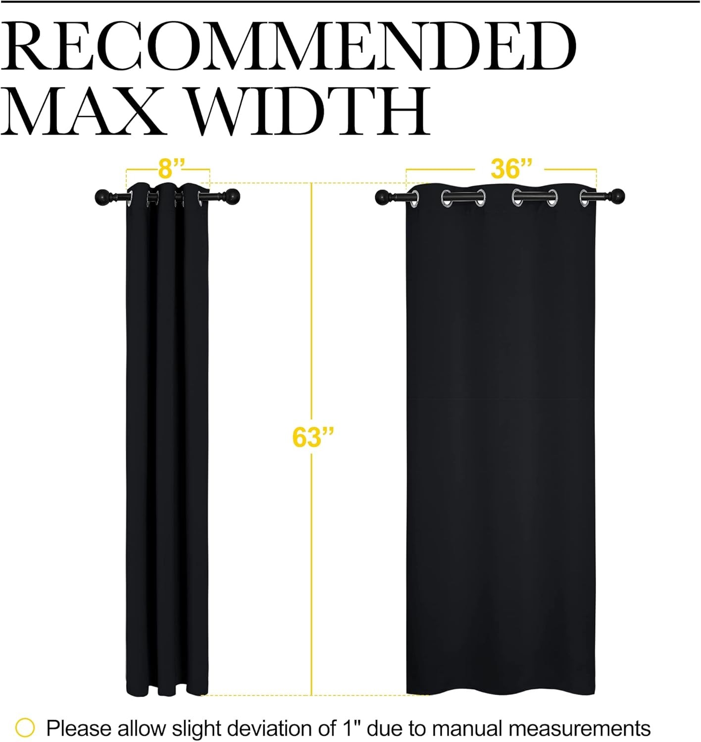 NICETOWN Pitch Black Solid Thermal Insulated Grommet Blackout
