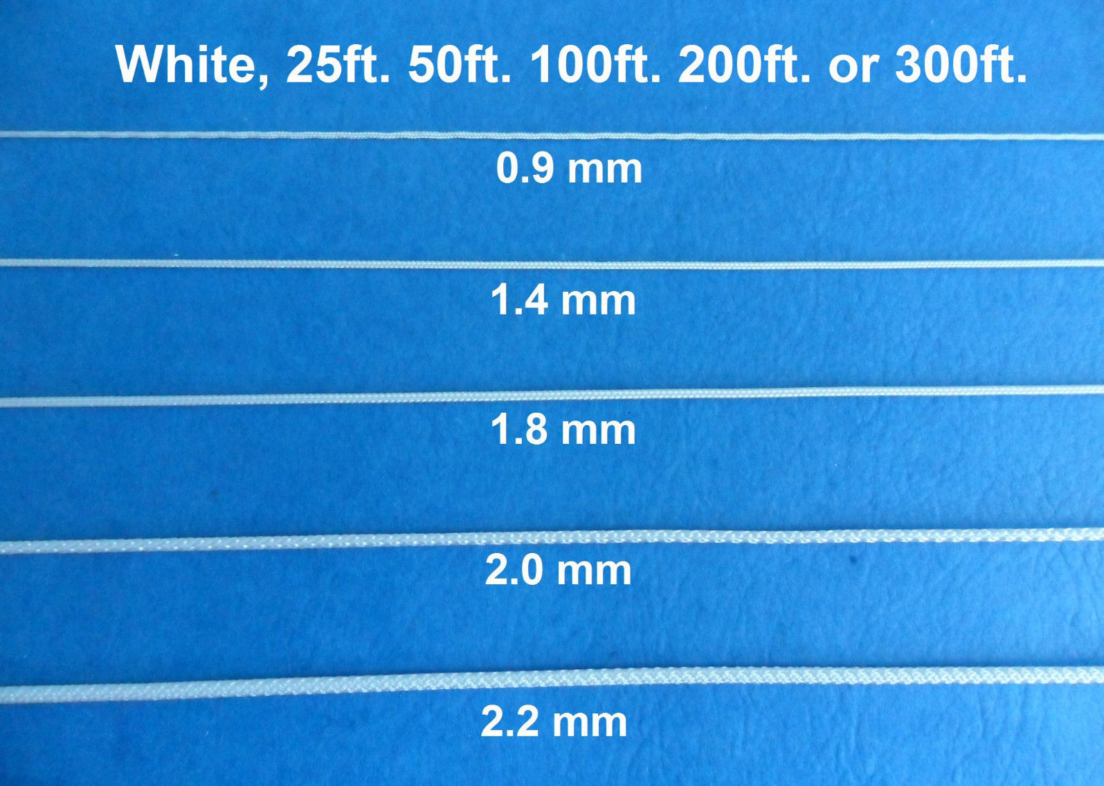 0.9mm 1.4mm 1.8mm 2.0mm 2.2mm White Blinds Shade Lift Pull Cord String 25 – 300′
