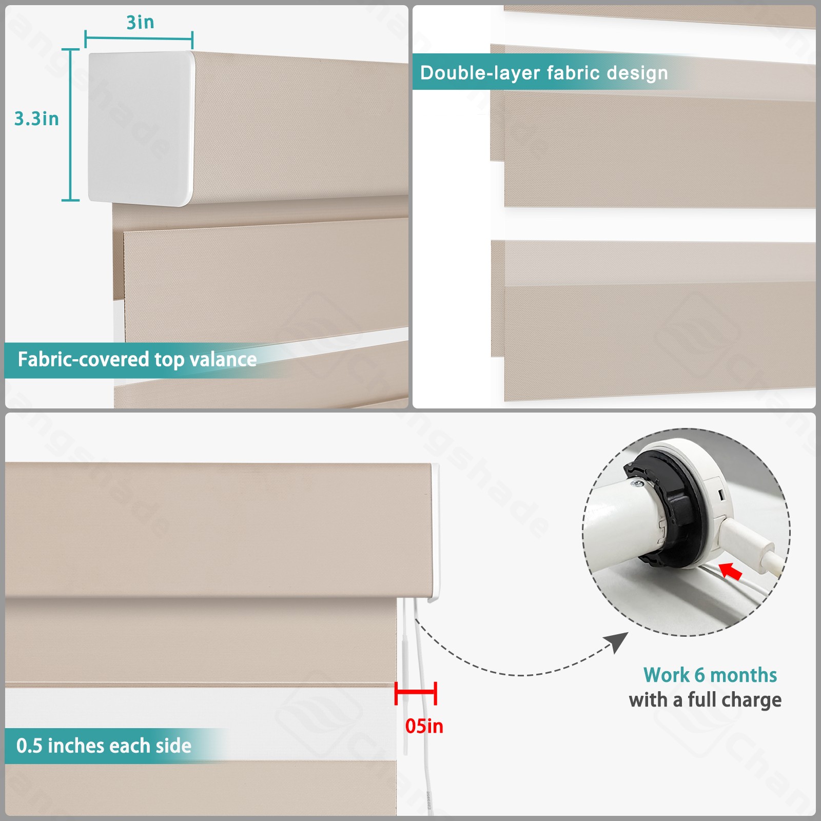 Changshade CUSTOM Smart Motorized Zebra Shades Remote Control Roller Blinds