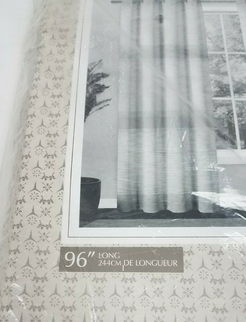 Exclusive Home Kadomo Grommet Panel Pair Cloud Grey Stripe 54″x96″ NEW