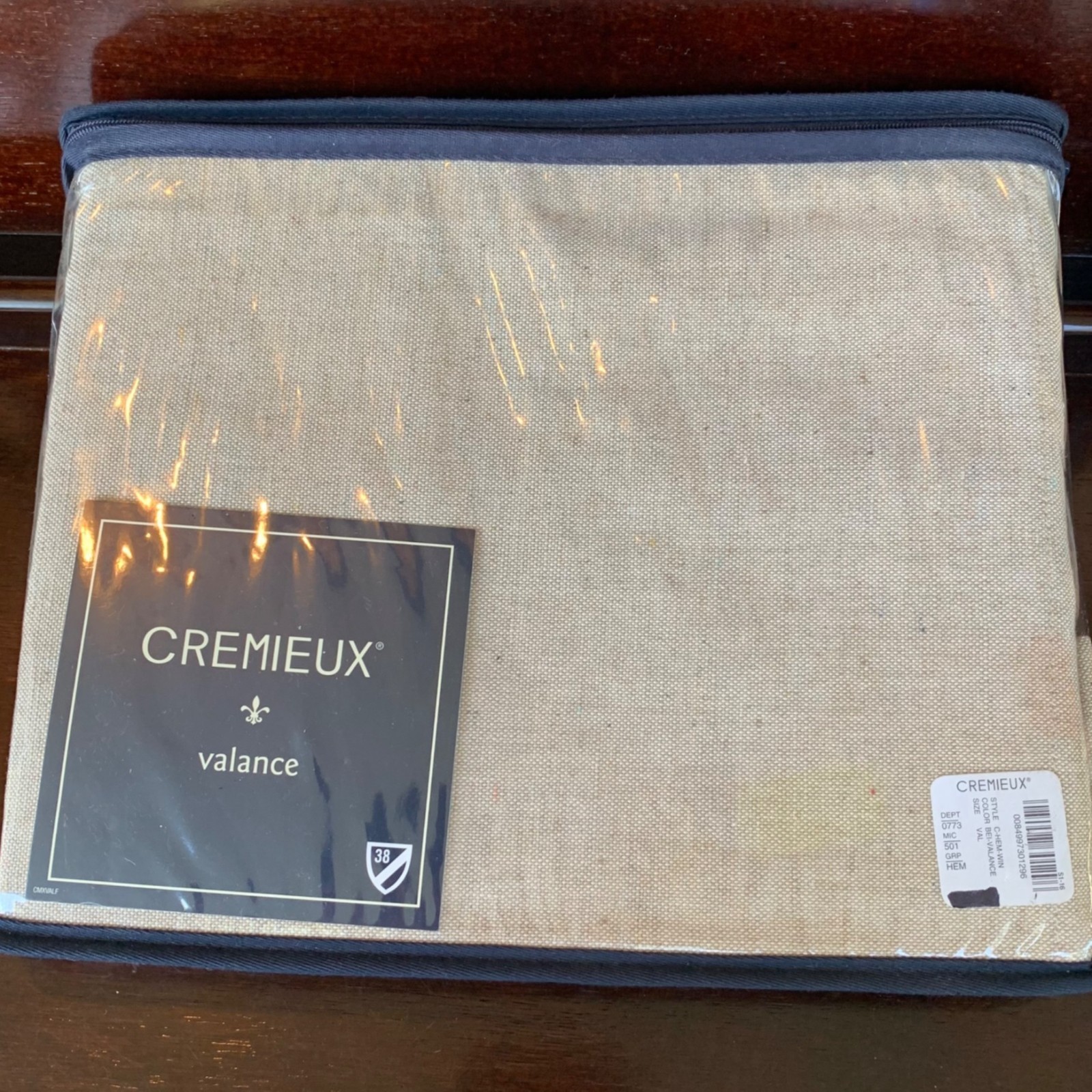 Cremieux Window Valance Classic Hemstitch Oxford Cotton 15 X 84 Khaki Hemstitch