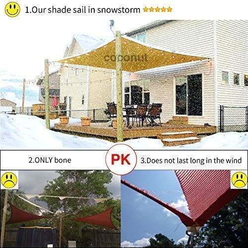 Rectangle Sun Shade Sail Canopy, 6′ x 8′ Patio x Rectangle, Sand