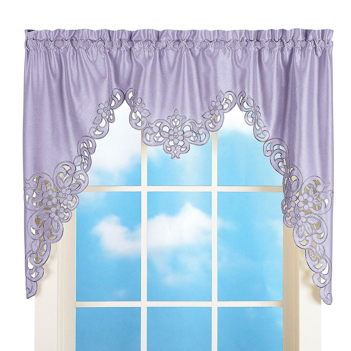 Elegant Scroll Valance, Burgundy, 58″ x 36″