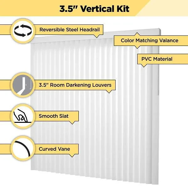 116 x 96 White 3-1/2″ Vertical Blind – Vertical Blinds 116W x 96H