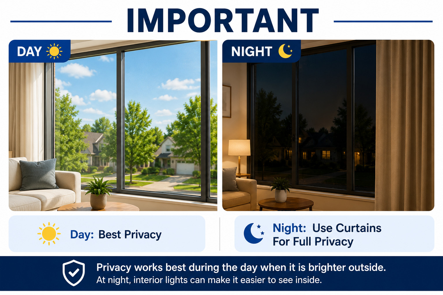 One Way Window Privacy Film See Out Not In Anti UV Heat Control 23.6″ x 9.84FT