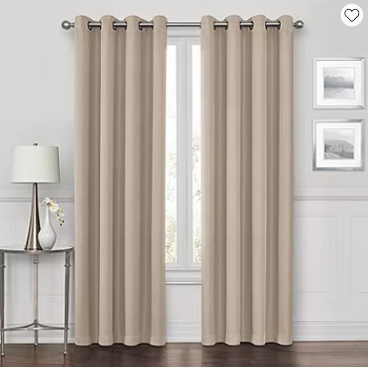 Max Blackout Prescott Grommet Top 100% Blackout Single Curtain Panel (Linen)