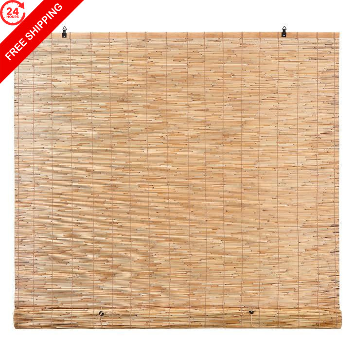 FOREVER BAMBOO Light-Filtering Cordfree Bamboo Reed 48″W x 72″H, Natural