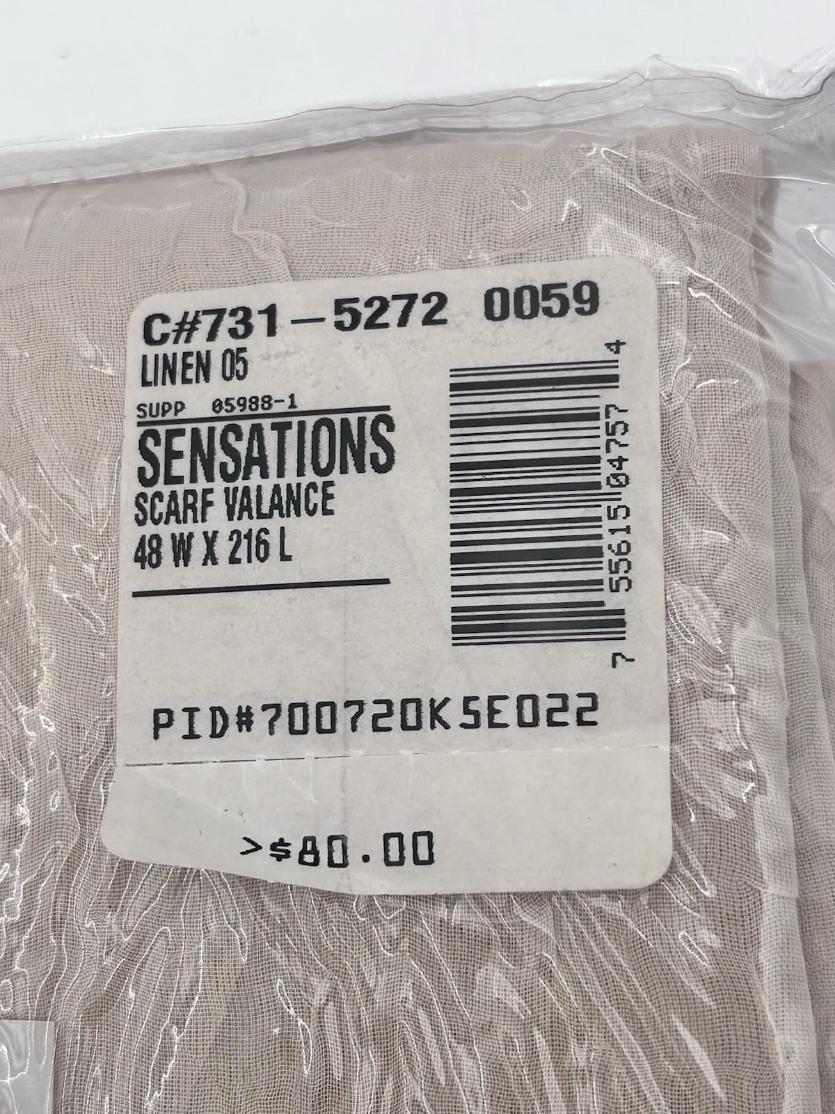 JCPenney Home Collection Sensations Scarf Valance Linen Sheer Window Drape
