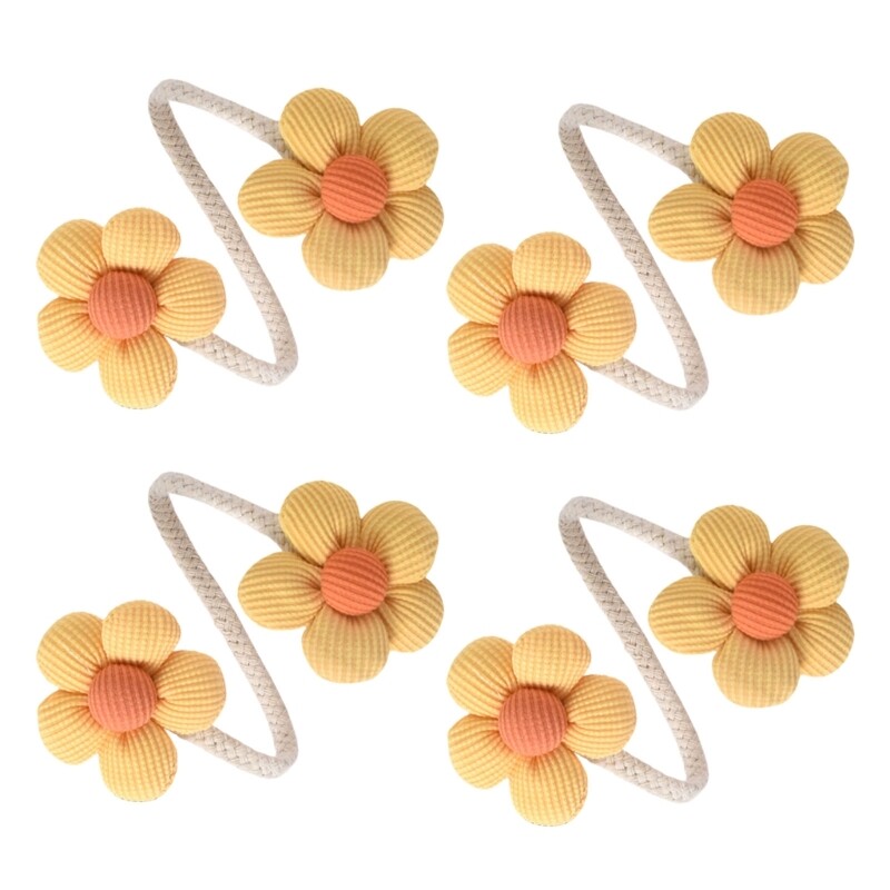 Cute Flower Curtain Holdbacks for Drapes Tiebacks Metal Rope Clip Ties 4 Pack
