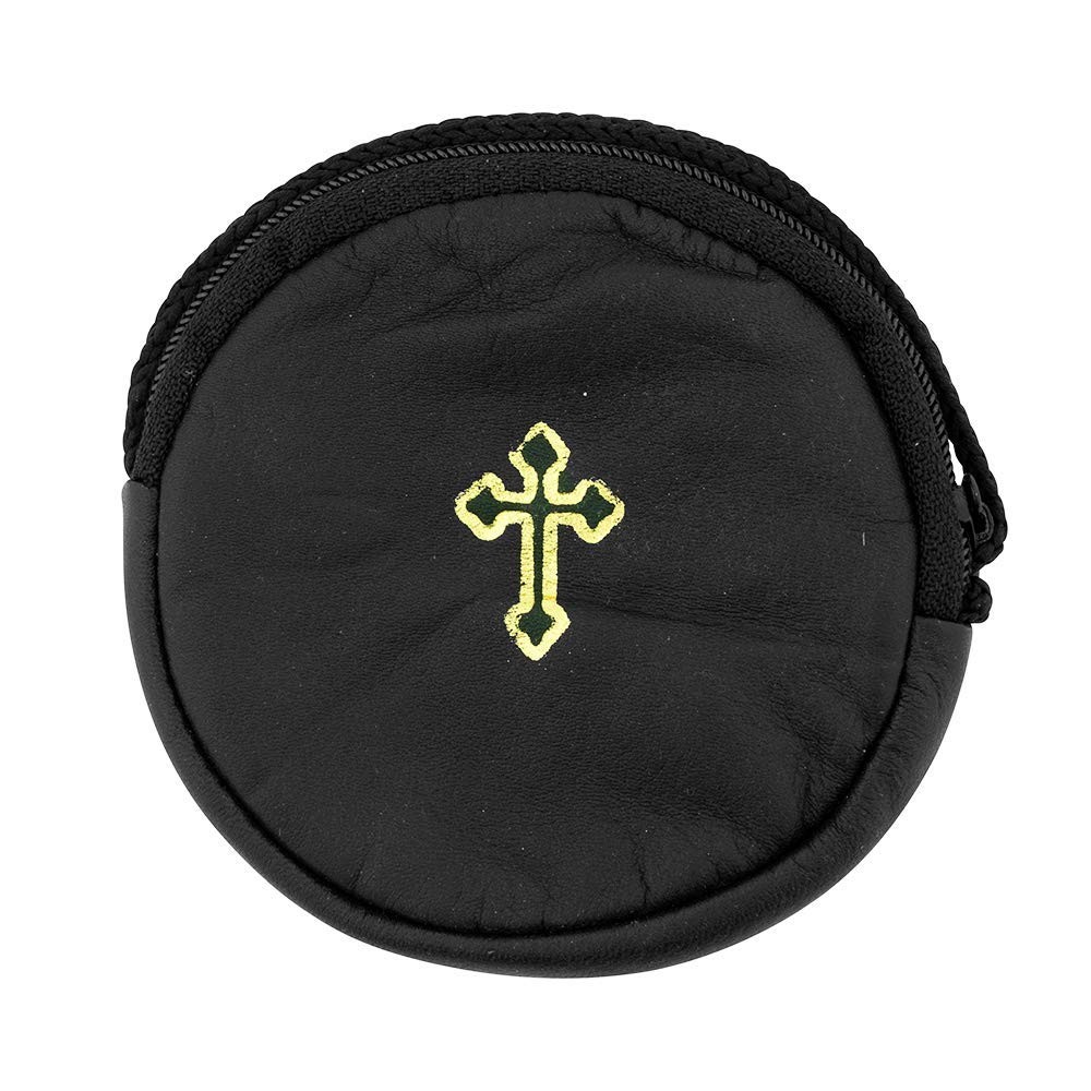 4″ Black Round Burse | Perfect for Pyx Travel and Communions | Holds Most Sin…