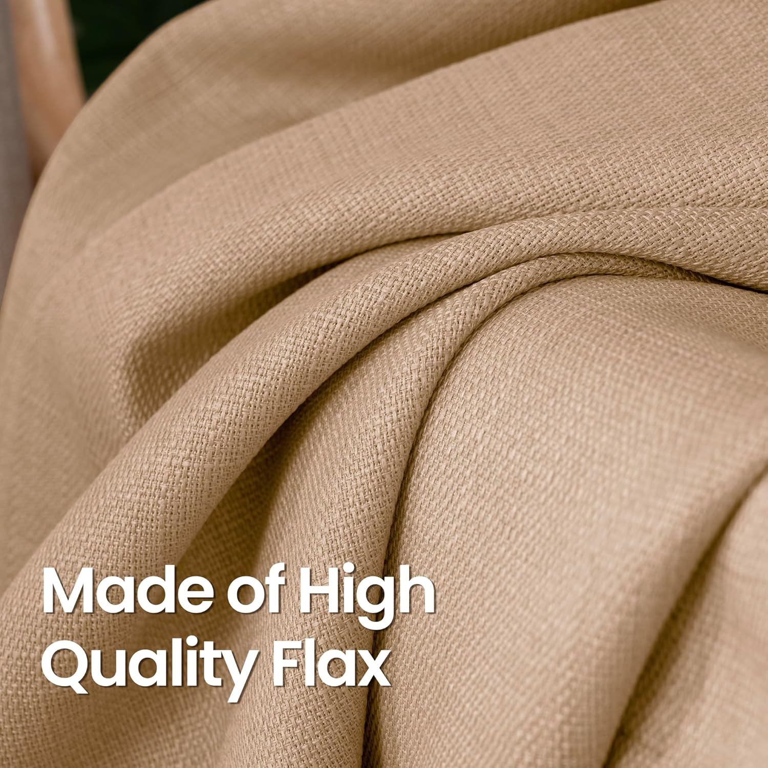 Faux Linen Curtain W52 X L84 2 Panels Grommet Textured Light Filtering