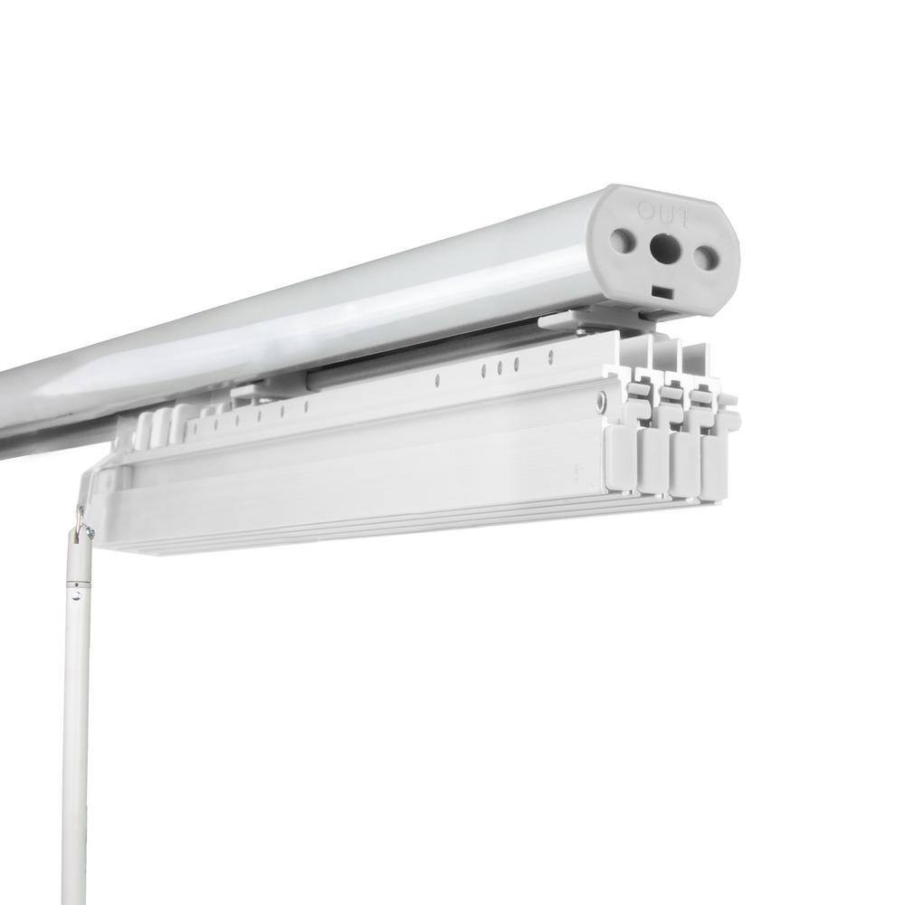 Granite Gray 48 In. – 88 In. W X 94 In. L Adjustable 4- Panel White Single Rail