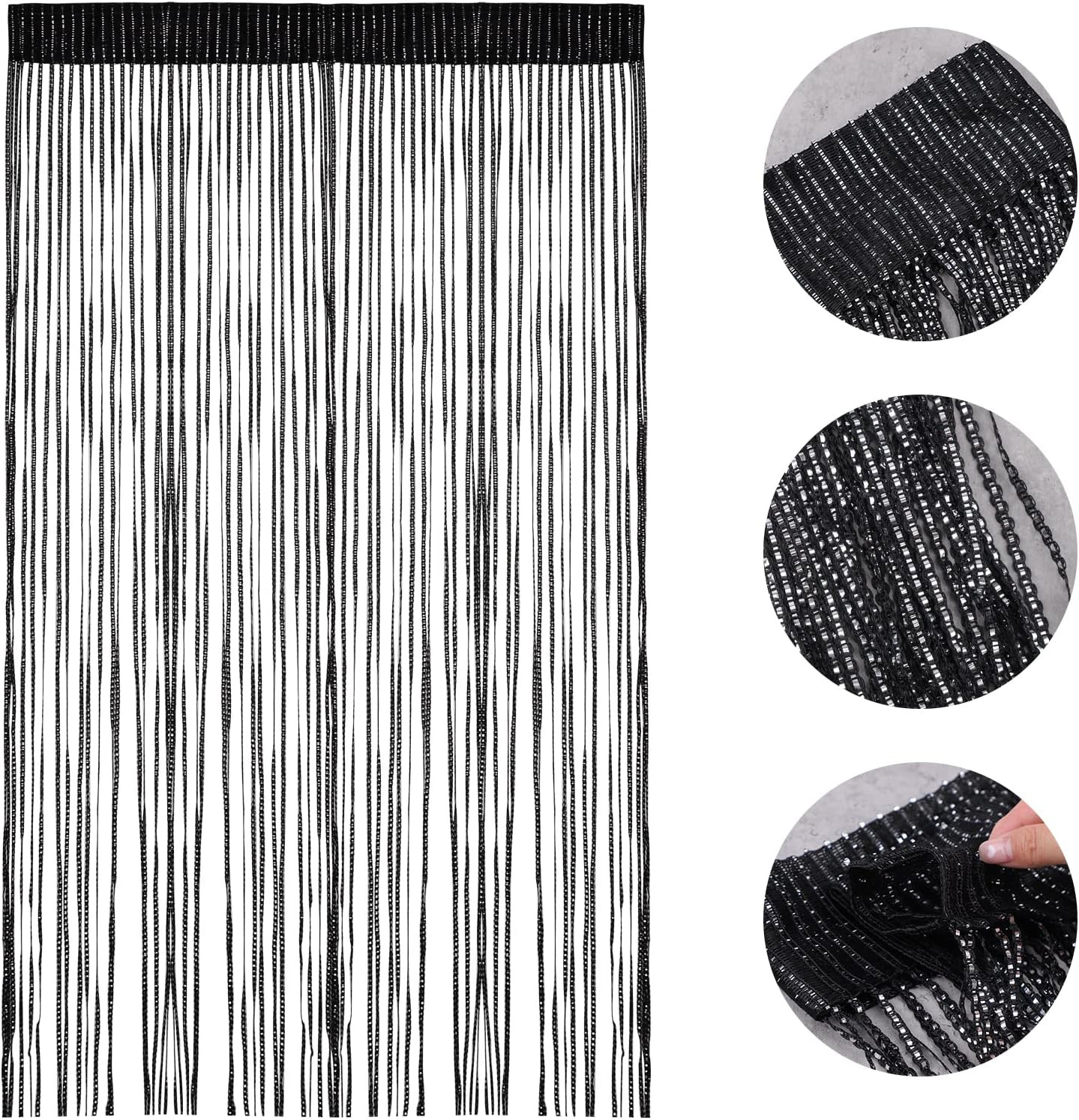 Door String Curtain, Wall Panel Fringe Window Room Divider Blind, Home Patio