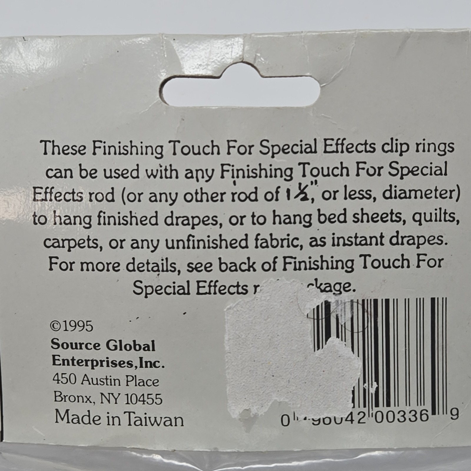 Vintage Finishing Touch Designer Systems Large Rings 1995 Curtain Drapery Clips