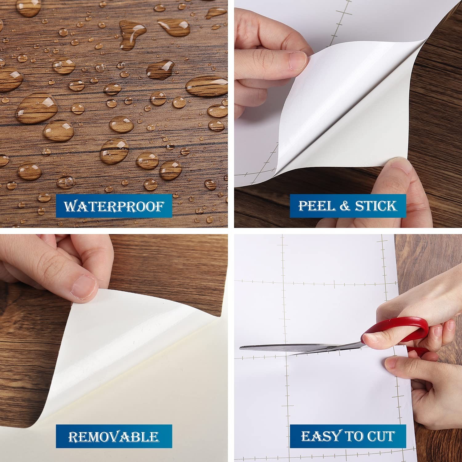 FunStick 24″x394″ Brown Wood Contact Paper Peel and Stick Countertops for Kit…