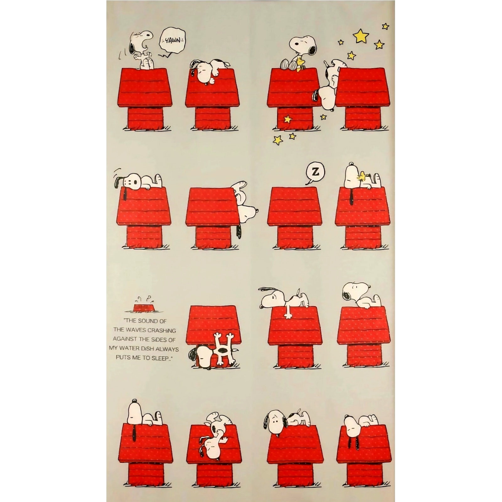 NOREN WORKSHOP RARE PEANUTS SNOOPY JAPANESE TAPESTRY CURTAIN PANEL 33.5″ X 59″