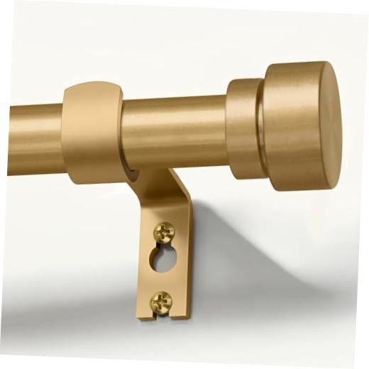 Gold Heavy Duty Curtain Rods for Windows 66 to 120 Inches Adjustable Length