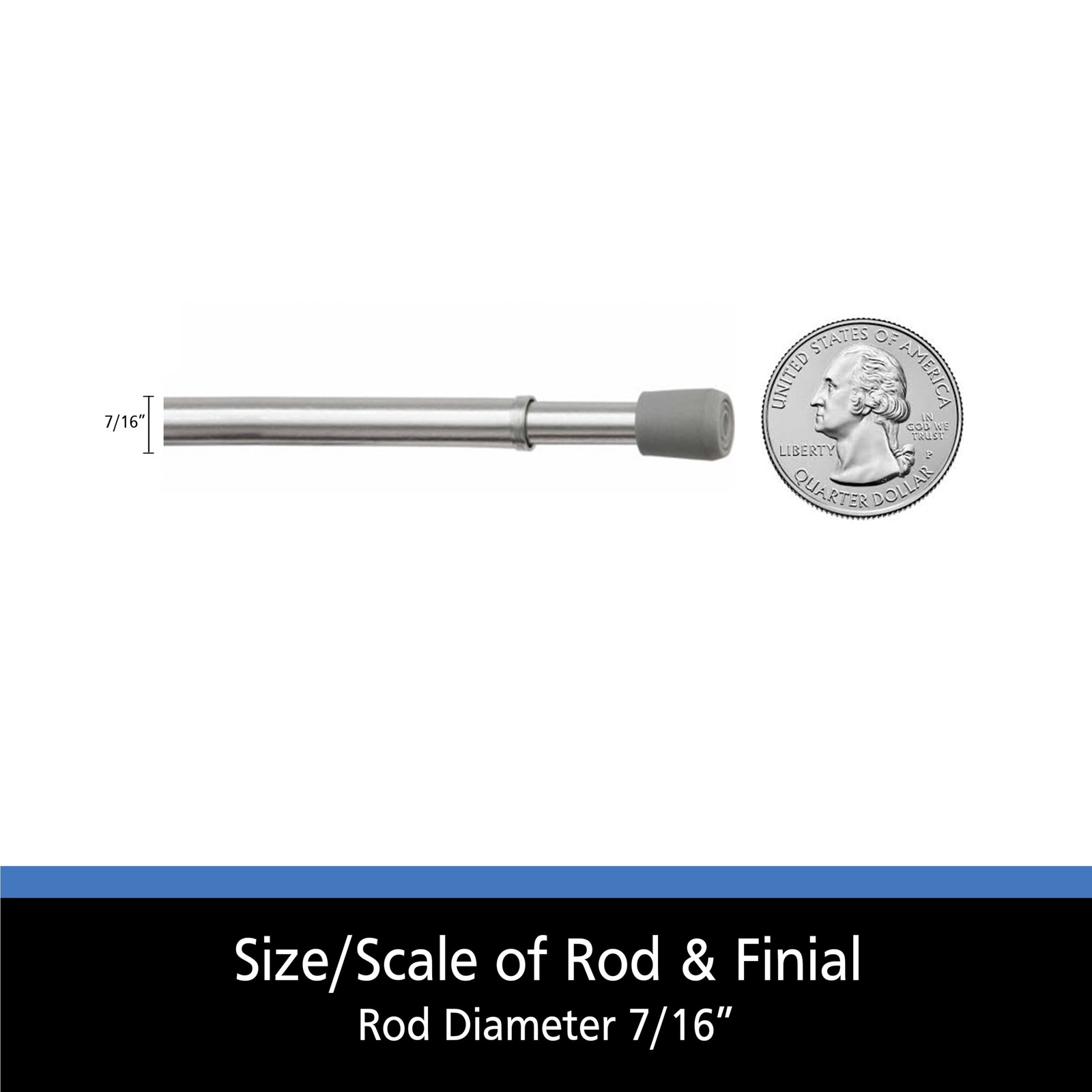 (2 pack) 18-28 in. Spring Tension Curtain Rod, 7/16 in. Diameter Steel Tube