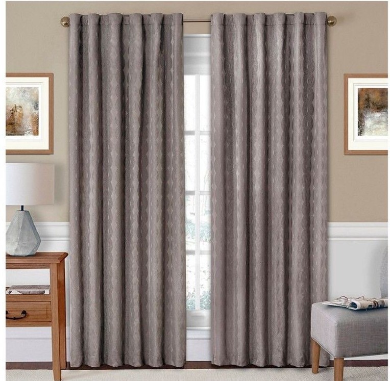 SolarShield Holly 84″ Rod Pocket/Back Tab Room-Darkening Curtain Panel, Charcoal