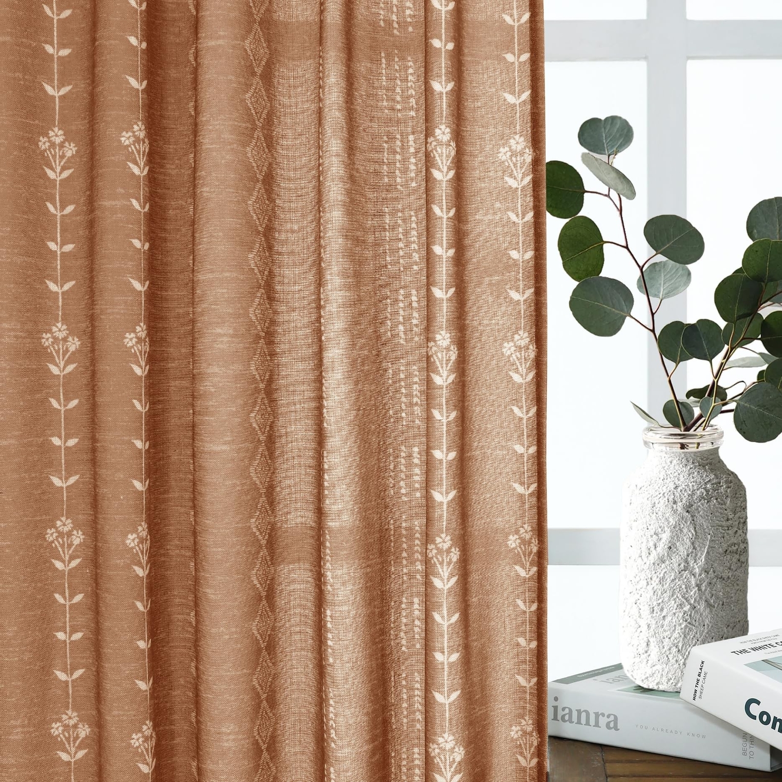 Boho Curtains 2 Panels Patterned Farmhouse Curtains for Living Room Bedroom,V…