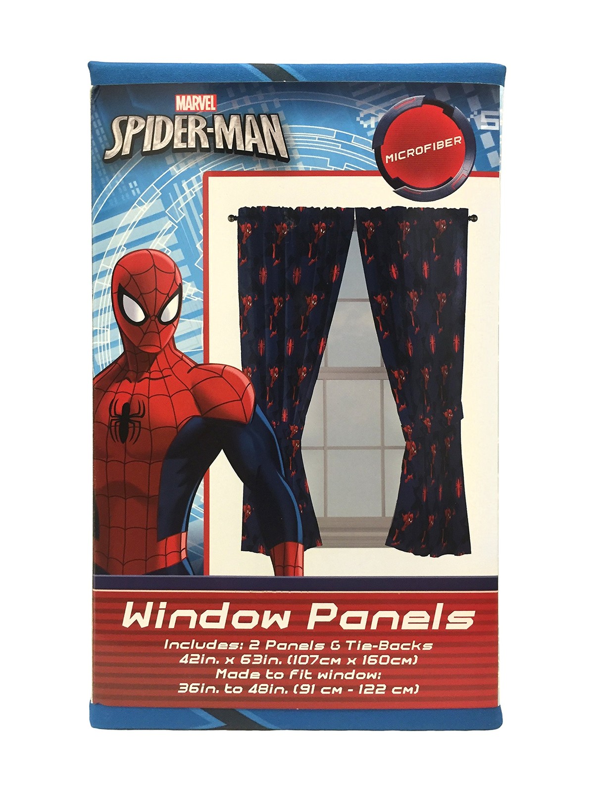 Jay Franco Marvel Spiderman Classic Saving The Day 63″ Decorative Curtain/Drapes