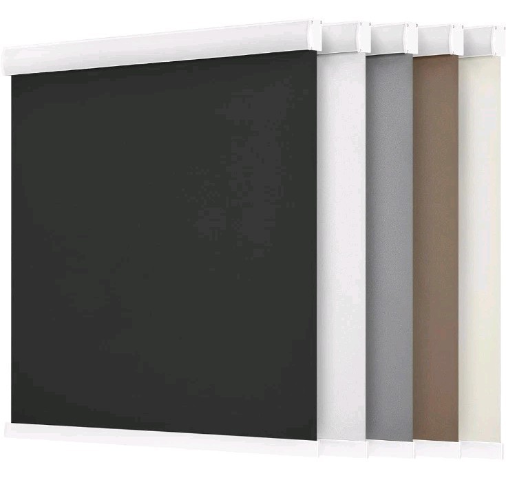 Cordless Blackout Roller Shade 65×72 White Cassette Valance UV Block Thermal
