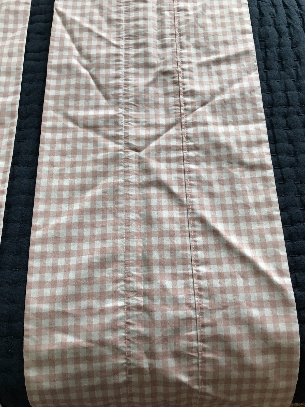 Vintage Pink White Gingham Valance Curtains Cottagecore Croscill 90’s Pair of 2