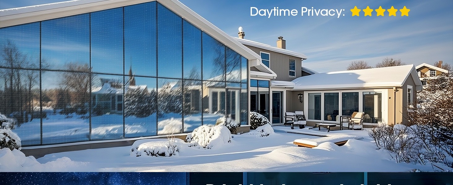 Coavas One Way Privacy Window Film, Reflective Home, Blue Silver