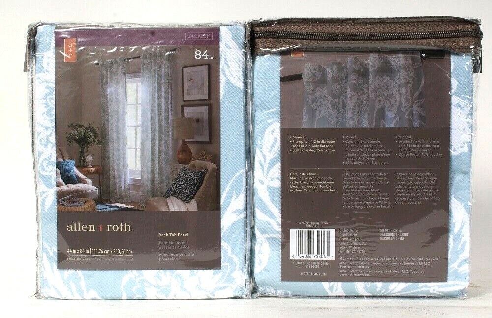 2 Count Allen & Roth 0939110 Jacklyn 44 Inch X 84 Inch Mineral Back Tab Panel